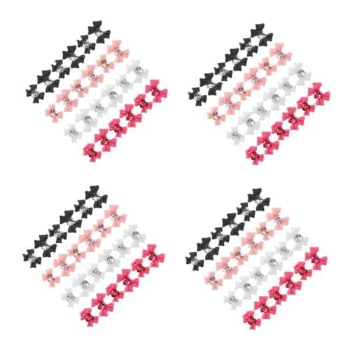 Happyyami 4 Sätze Nagelkunst-anhänger Maniküre Nagelkunst Handwerk Nagel Charms Rosa Gold Deko Gelnägel Zubehör Schleifen-nailart-anhänger Nail-art-bogen Harz 40 Stück * 4 von Happyyami