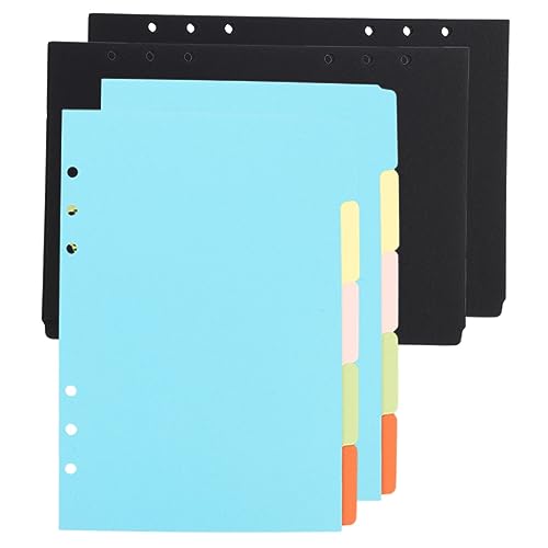 Happyyami 4 Sätze farbige Ordnertrenner Ordnerteiler mit Laschen Seitenteiler Registerordner trennstreifen für ordner Notizbuch Index Notizblock-Trennlaschen Trennblätter für Papierordner von Happyyami