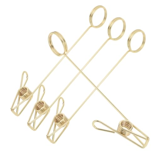 Happyyami 4 Stück Doppelköpfige Metallkartenclips Praktische Memo Clips für Fotos Notizen und Blumenkarten Vielseitige Halter für Büro Schule und Zuhause von Happyyami