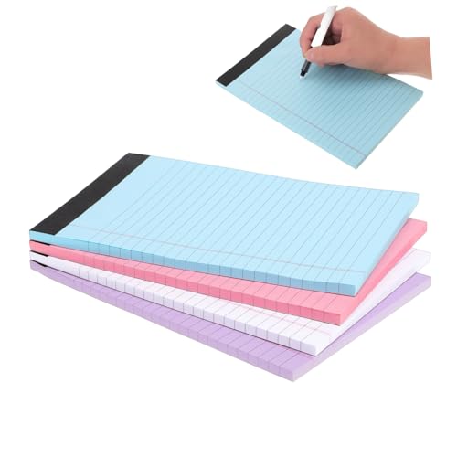 Happyyami 4 Stück Farbiger Notizblock legale Blöcke College-linierte Notizblöcke Schreiben Notizblöcke farbig klebrig Pads Briefpapier College -Vorräte Entwurf; Schmierpapier von Happyyami
