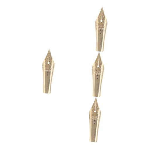 Happyyami 4 Stück Füllfederhalterfeder Punkt Ersatz Kohlenstoff Kalligraphie Pen Füllfederhalter Flex Signierstiftspitzen Tipp Malen Bußgeld Füller Golden Metall von Happyyami