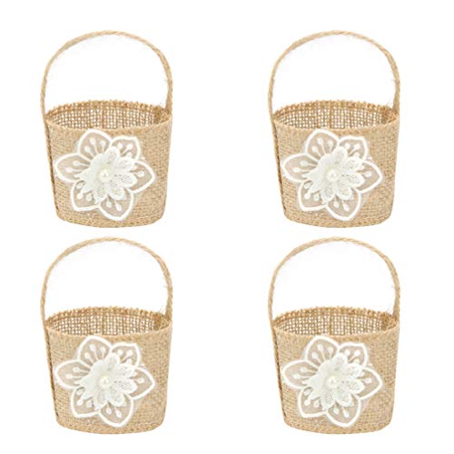 Happyyami 4 Stück Vintage Blume Mädchen Korb aus Jute Hochzeit Spitze Bogen Jute Spitze Schleife Dekoration für Hochzeit Mädchen Braut Blume Korb Happyyami 4 Stück Vintage Blume Mädchen Korb aus Jute Hochzeit Spitze Bogen Jute Spitze Schleife Dekoration für Hochzeit Mädchen Braut Blume Korb von Happyyami