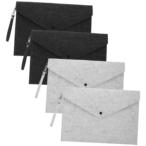 Happyyami 4 Teiliges Filz Dokumentenmappe Schnappverschluss Portable Filz Aktentasche mit Schlaufe Dunkelgrau Hellgrau Reißfest Umweltfreundlich für Büro und Schule Happyyami 4 Teiliges Filz Dokumentenmappe Schnappverschluss Portable Filz Aktentasche mit Schlaufe Dunkelgrau Hellgrau Reißfest Umweltfreundlich für Büro und Schule von Happyyami