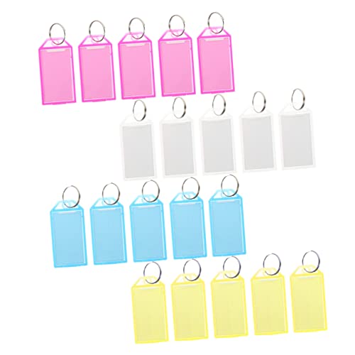 Happyyami 40 Stück Bunte Schlüsselanhänger mit Ringen Mehrzweck Etiketten für Schlüssel Gepäck und Namensschilder Praktische Beschriftbare Labels Leuchtenden Farben von Happyyami