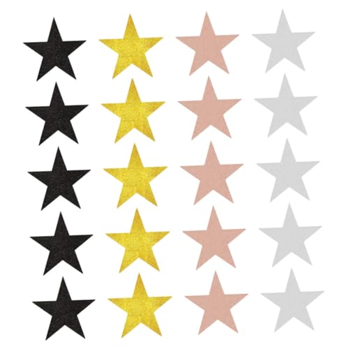 Happyyami 40 Stück Fünfzackiger Stern Aus Papier Sterne Aus Papier Sternstanzungen Glitzernde Sternverzierungen Posterdekorationszubehör Hängende Sterne Glitzerpapier von Happyyami