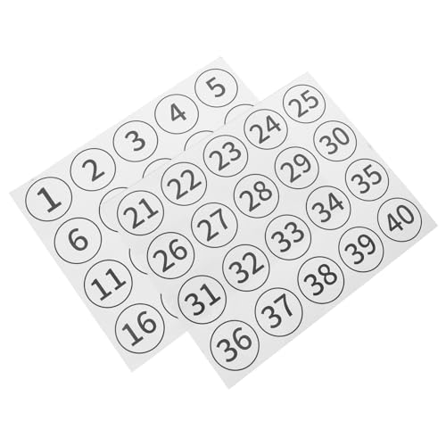 Happyyami 40 Stück Selbstklebende Zahlenaufkleber Runde PVC Etiketten für Büro und Klassenzimmer Nummern für Lagerverwaltung und Hochsichtbar und Vielseitig Einsetzbar von Happyyami