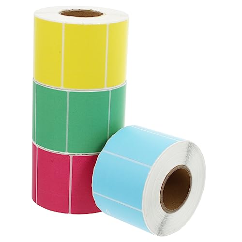 Happyyami 4Rollen Wasserdichte Thermopapier und Selbstklebende Preisetiketten für Märkte Gläser Flaschen und Organisation von Happyyami