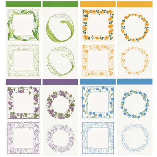 Happyyami 4Sätze Vintage Pflanzen Notizpapier Dekoratives Scrapbooking Papier für DIY Projekte Geeignet für Notizbücher Geschenkkarten und Kreative Bastelarbeiten von Happyyami