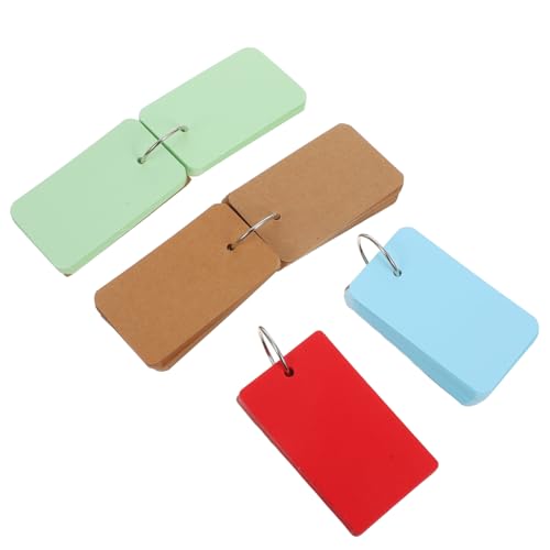 Happyyami 4Stücke Große DIY Leere Karteikarten mit Bunten Ringen für Notizen Lernkarten Memo Pads Praktische Notizblöcke für Bürobedarf von Happyyami