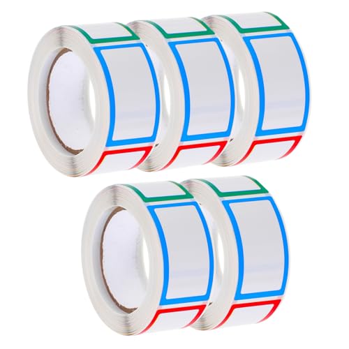 Happyyami 5 Rollen Leerer Aufkleber Bunt Aufkleber Für Glasetiketten Klebrig Flasche Etiketten Für Etikettenhersteller Hochzeit Praktisches Klassifiziertes Etikett Bürobedarf Papier von Happyyami