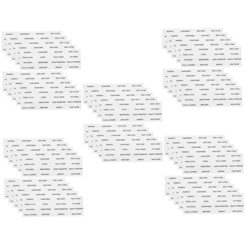 Happyyami 5 Sätze Hautpflege Etiketten Aufkleber Reise Etiketten Toilettenartikel Aufkleber Toilettenartikel Etiketten Reiseflaschen Etiketten Reisegrößen 10 Stück * 5 von Happyyami