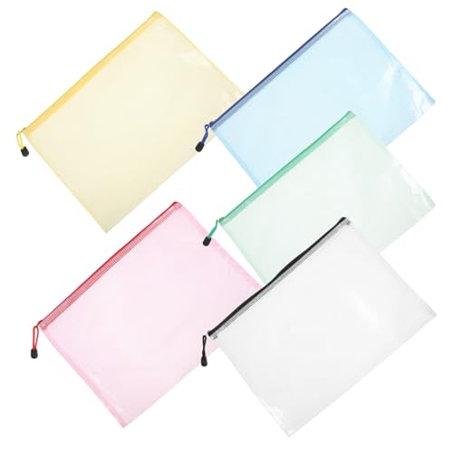 Happyyami 5 Stück Aktentasche Mit Reißverschluss Quittungsbeutel Klare Reißverschlussbeutel Mesh-taschen Mit Reißverschluss Kleine Taschen Mit Reißverschluss Plastik von Happyyami