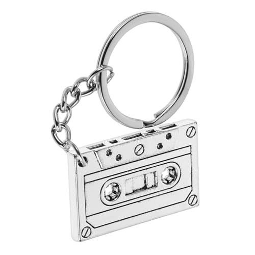 Happyyami 5 Stück Nationaler Trend-Schlüsselanhänger Thema Retro-Kassetten-Schlüsselanhänger Retro-Schmuck für die Brieftasche Kassetten-Partydekoration Zinklegierung Silver von Happyyami