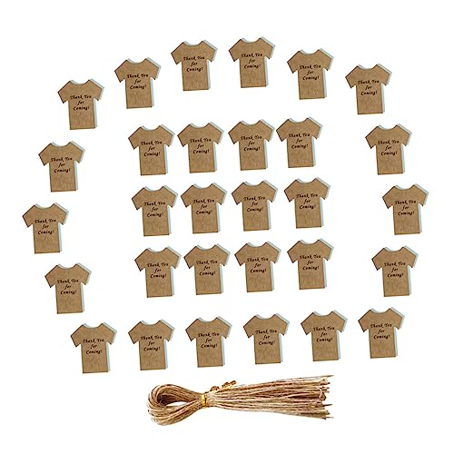 Happyyami 50 Sätze Kraftpapier Anhänger Etiketten für Shower Geburtstagsfeiern Geschenkanhänger mit Schnur Langlebig und Beschreibbar zum Dekorieren und Organisieren von Happyyami