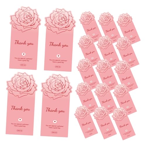 Happyyami 50 Stück Aufkleber mit Bugsiegel niedliche danke aufkleber abdichtende Aufkleber Etiketten zum Backen von Aufklebern Aufkleber für Briefumschläge Rosa von Happyyami