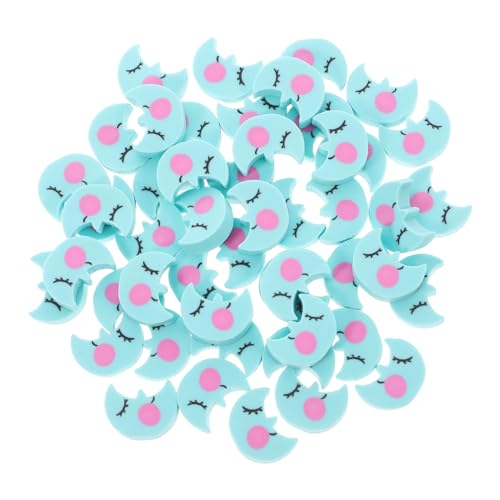 Happyyami 50 Stück Mini Radiergummis Mondform Kawaii Schulbedarf und Kompakte Radierer für Niedliche Cartoon Radierer für Schreiben und Lernen Vielseitige Mini Radiergummis von Happyyami