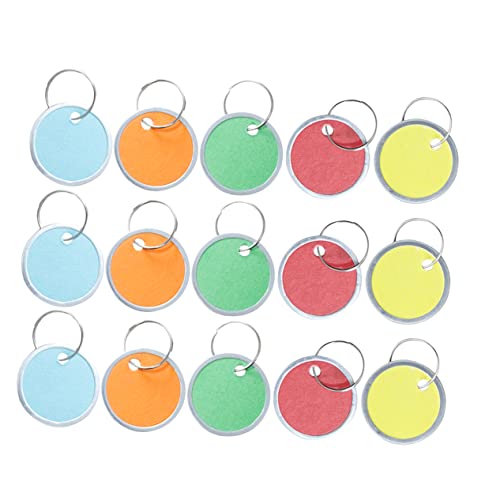 Happyyami 50 Stück Runde Aluminium Hängemarken Blanko Etiketten Kreative Anhänger Mischfarben Leichte Kratzfeste Id Tags für Haustiere für DIY Beschriftungen und Gravuren von Happyyami