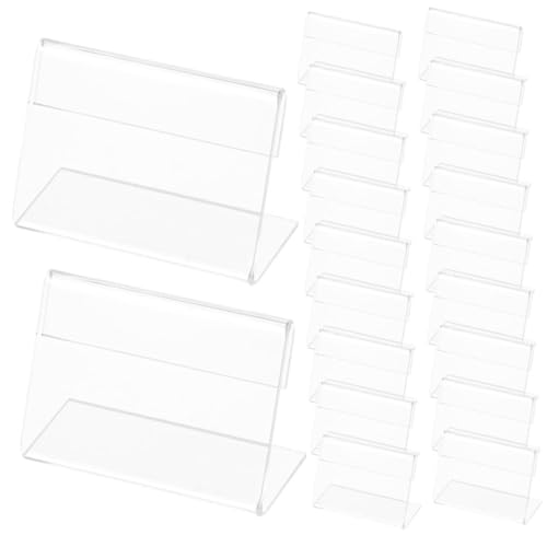 Happyyami 50 Stück Schreibtisch Aus Acryl Form Karte Klein Mini Stand Name Etikett Horizontal Einzelhandel Tischschild-displays Ereignis Acrylzeichen Transparent von Happyyami