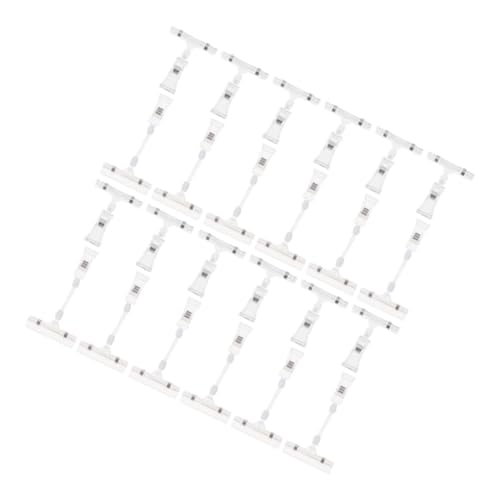 Happyyami 50 Stück Werbeclip doppelseitige Schilderhalter drehbare Preisschild-Clips Lebensmittelzeichen-Clip Display-Clips aufbewahren klare Etikettenhalter Abs Transparent von Happyyami