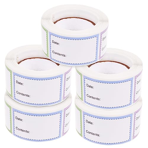 Happyyami 5Rollen Lebensmitteletiketten Für Haltbarkeitsdaten Handschriftetiketten Für Mehrzweckflaschen Praktisch Für Beschriftung Von Vorratsdosen Und Marmeladengläsern von Happyyami