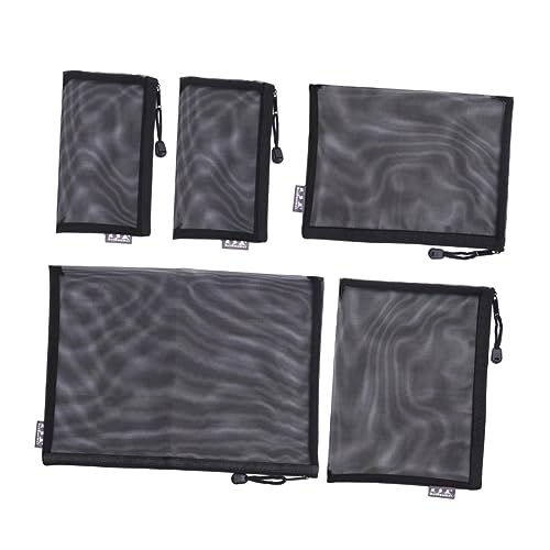Happyyami 5Stücke Aktentaschen Teilig Transparent mit Reißverschluss Aufbewahrungstaschen für Bürobedarf Langlebig und Vielseitig von Happyyami