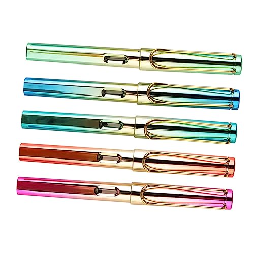 Happyyami 5Stücke Bunte Füllfederhalter Tintenpatronen für Schüler und Kalligrafie Ergonomisches Design für Komfortables Schreiben ohne Ermüdung von Happyyami