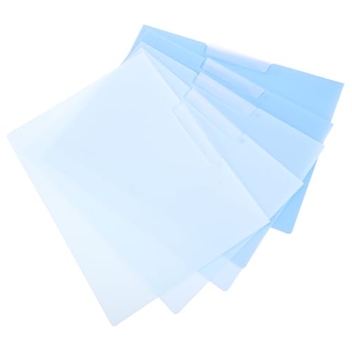 Happyyami 5Stücke Drehbarer Ordner Blau Offene Schnalle Dokumenten Organizer Vielseitig Einsetzbar für Büro Schule und Besprechungen Langlebig und Widerstandsfähig von Happyyami