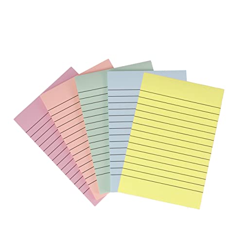 Happyyami 5Stücke Farbige Gestreifte Haftnotizen Pack Selbstklebende Notizblöcke für Büro Schule und Zuhause für Studenten und Lehrer Wiederverwendbar und Rückstandsfrei von Happyyami