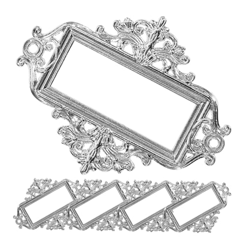Happyyami 5Stücke Metall Etikettenrahmen Vintage Schubladenschrank Namenskartenhalter Praktische Etikettenhalter für Möbel und Aufbewahrung von Happyyami