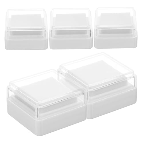 Happyyami 5Stücke Teiliges DIY Stempelkissen Multifunktionale Leere Fingerabdruckkissen für Kreative Bastelprojekte Langlebig und Einfach zu Verwenden für Kunsthandwerk von Happyyami