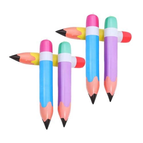 Happyyami 6 Stück Aufblasbare Bleistift Deko aus PVC Bunte Riesenbleistifte für Schulanfang Geburtstags und Abschlussfeier Langlebige Klassenzimmerdekoration Spielerische Lernhilfe von Happyyami