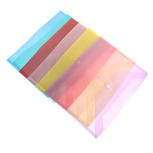 Happyyami 6 Stück Dokumentenordner mit Druckknopfverschluss Transparente Datei Ordner für Bürobedarf zur Sicheren Aufbewahrung von Quittungen Tickets und Notizen von Happyyami