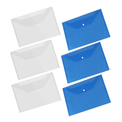 Happyyami 6 Stück Dokumententasche Transparente Druckknopf Dateiordner für Büro Zuhause Vielseitige Aufbewahrung für Dokumente Quittungen Karten und Mil Dickes Material Leicht und Tragbar von Happyyami