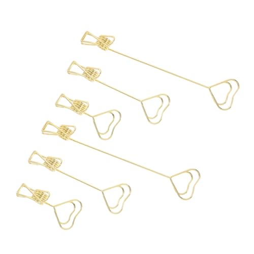 Happyyami 6 Stück Herzform Kartenhalter Memo Clips für Tischdekoration Hochzeit Büro Zuhause Robuste Notizständer für Fotos Platzkarten von Happyyami