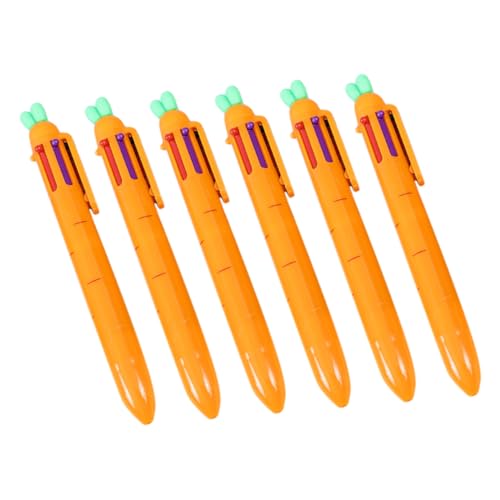 Happyyami 6 Stück Karotten-kugelschreiber Einziehbare Shuttle-stifte Löschbare Gelstifte Kleine Stifte Mini Pinke Sachen Löschbare Markierungen Mini-stift Rosa Plastik Orange von Happyyami