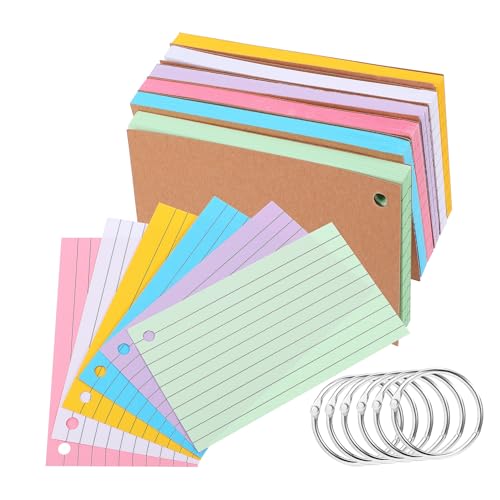 Happyyami 6 Stück Lose Buch Karteikarten Große Mengen Kleiner Karteikarten Lernkarten Für Tabs Klassenzimmer Loch Notizkarten Lernkarten Gebundene Lernkarten Gelochtes Normalpapier von Happyyami