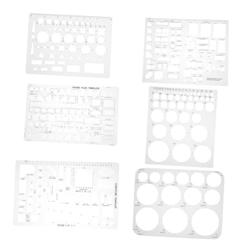 Happyyami 6 Stück Malschablonen Zeichenbrett Schablonenhersteller Kunststoff Kreisschablone Zeichenschablonen Möbelschablone Formschablonen Kreis Zeichenwerkzeug Zeichenwerkzeuge von Happyyami