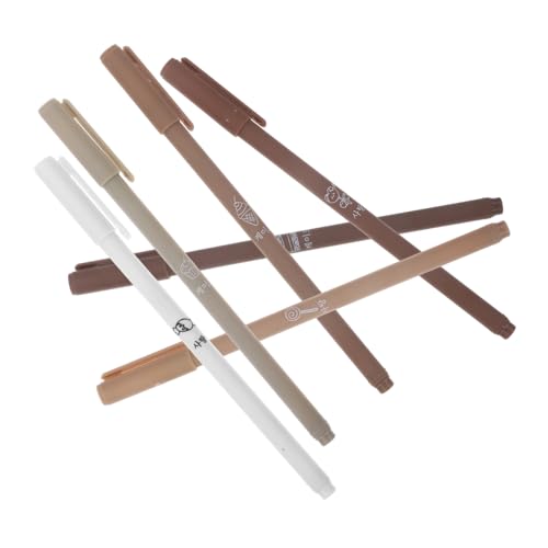 Happyyami 6 Stück Stift Für Studenten Bunt Sechs Sehen Paket Bußgeld Ästhetisch Glatt Schüttgut Modern Schreibwaren Klein Kind Schwarz Kugelschreiber Stifte Brown Plastik von Happyyami