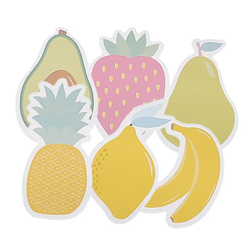 Happyyami 6 Stück fruchtige Haftnotizen Apfel-Notizblock süße Lesezeichen Fruchtnoten Birnenpolster Zitronen-Bürobedarf Cartoon klebrig Obst-Notizblock Papier von Happyyami