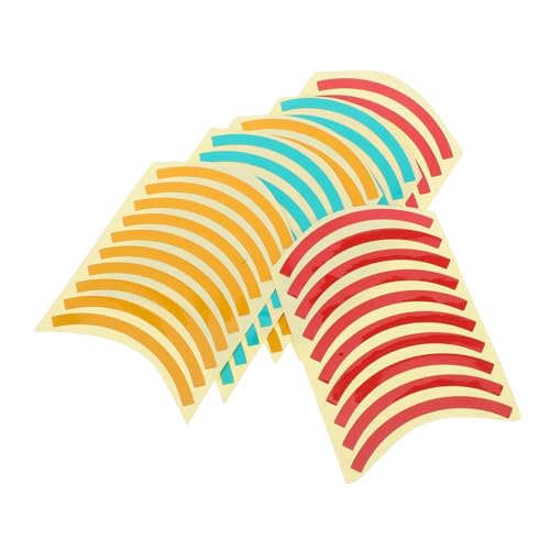 Happyyami 60 Stück Reflektierende Druckmessgeräte Etiketten Wasserdichte Selbstklebende Sicherheitsaufkleber Rot Gelb Grün Viertelkreis Labels für Sicherheitskennzeichnung und von Happyyami