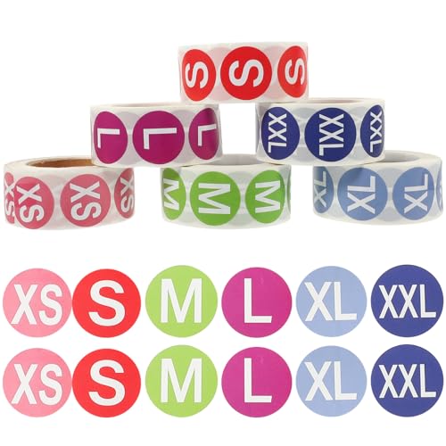 Happyyami 6Rollen Selbstklebende Kleidergrößen Aufkleber Runde Etiketten für Konfektionsgrößen Hochwertige Abnehmbare und Auffällige Sticker für Kleidung Happyyami 6Rollen Selbstklebende Kleidergrößen Aufkleber Runde Etiketten für Konfektionsgrößen Hochwertige Abnehmbare und Auffällige Sticker für Kleidung von Happyyami