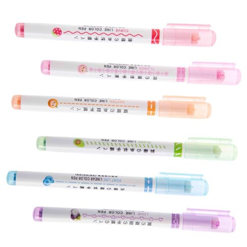 Happyyami 6Stücke Hochlighter Stifte für Notizen Trocknende Fluoreszierende Marker für Schule Büro und DIY Projekte Zeichnen und Hervorheben von Wichtigen Informationen von Happyyami