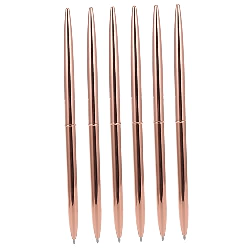 Happyyami 6Stücke Metall Kugelschreiber mit Doppeltem Drehmechanismus Leicht und Elegant Blaue für Schule Büro und Roségold von Happyyami