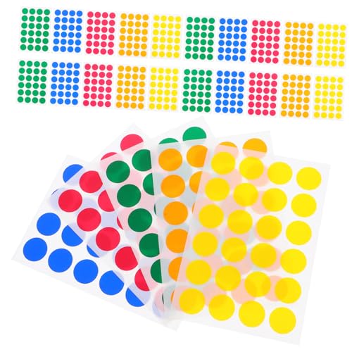 Happyyami 720 Stück farbige Aufkleber Rundaufkleber Kreisaufkleberpunkt Farbkreisaufkleber runde aufkleberetiketten Farbcodierungsetiketten mit Punkten selbstklebendes Papier von Happyyami