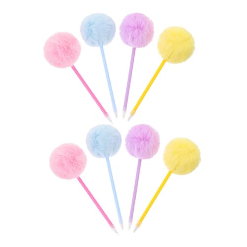 Happyyami 8 Stück Flauschige Pom Pom Kugelschreiber Niedliche Schreibstifte für Flauschstifte für Schule und Bürobedarf von Happyyami