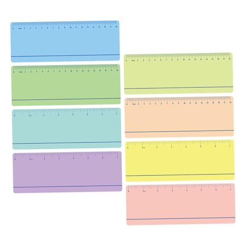 Happyyami 8 Stück Leselineal Überlagerungen geführte Lesestreifen farbig Dyslexie Herrscher im Klassenzimmer kurzes Lineal Leseanleitungen für Mini-Lineal das Haustier von Happyyami