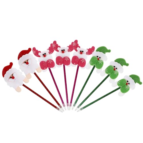 Happyyami 8 Stück Weihnachtsstift Stifte Schreibwaren Weihnachten Kugelschreiber Mehrfarbiger Stift Ästhetisch Stift Für Festival Weihnachtsgeschenk Schwamm von Happyyami