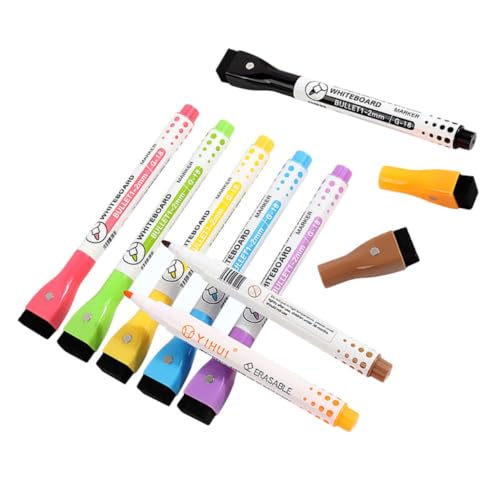 Happyyami 8 Stück Whiteboard-stift Planke Magnetische Trocken Abwischbare Marker Magnetische Trockenlöschung Malen Radiergummi Für Weiß Löschbar Tafel Markierungen Wischen Pp von Happyyami