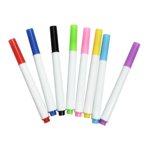Happyyami 8 Stück Whiteboard-stift Wischen Trocken Abwischbare Whiteboard-marker Löschbar Trocken Abwischbare Stifte Kleinkinder Tafel Farbig Whiteboards Bunt Zeichnung Farbe Plastik von Happyyami