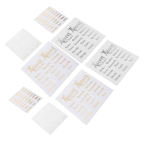 Happyyami 8Blätter DIY Etikettensatz für Ätherische Öle Selbstklebende Sticker für Flaschen und Ölbeständig zur Dekoration und Organisation von Duft von Happyyami